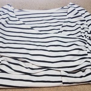 Black and white striped nursing shirt